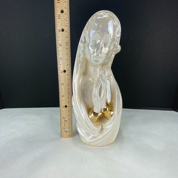 Vintage Hand Painted Lusterware Praying Mother Mary Madonna Figurine - Picture 10 of 10